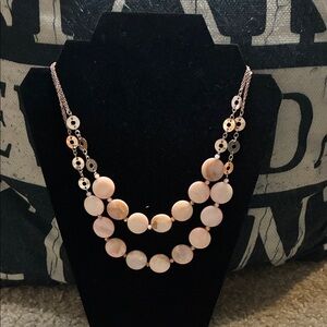 Pink Beaded Necklace 10-12 in long with chain ⛓️‍💥